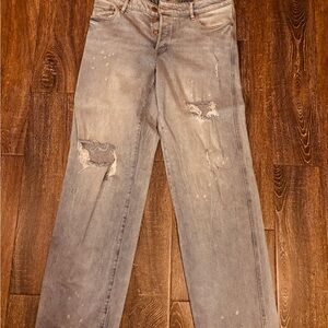 Express Distressed Jeans relaxed straight Size 10 L blue